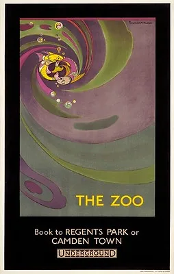 TX273 Vintage The Zoo London Underground Railway Travel Poster Re-Print A2/A3/A4 • £2.93