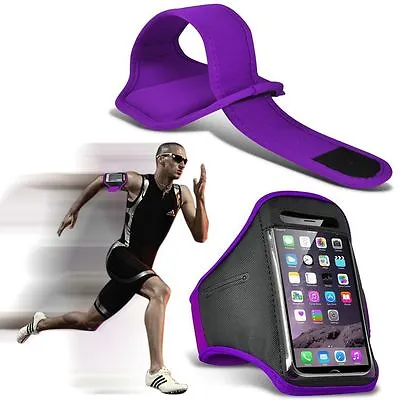 Quality Sports Armband  Gym Running Workout Belt Strap Phone Case Cover✔Purple • £6.95