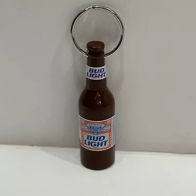 Vintage Budweiser  Bud Light Bottle Shaped Bottle Opener  Key Chain Acrylic 3  • $11.95