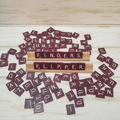 Scrabble Tiles Individual Piece Letters Replacement Or Crafts Used (Maroon) • $0.99