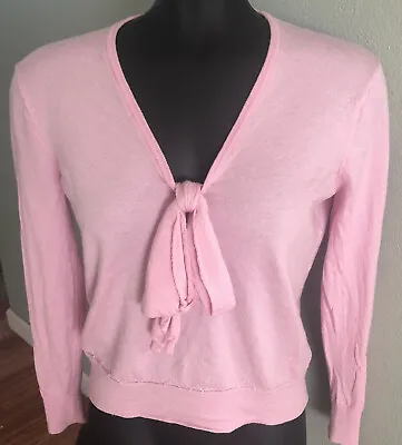 Women’s J CREW Pink Merino Wool Sweater With Bow Size Small (Runs Small) • $19.99