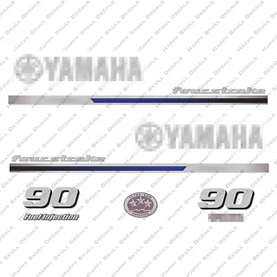 Yamaha 90HP Four Stroke Outboard Engine Decals Sticker Set Reproduction 2013 • $76.64