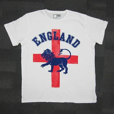 £3.24 • Buy ENGLAND Lion Football Supporters T-Shirt Mens White St George