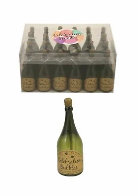 24x Champagne Bottle Bubble Tubes Party Favours Green Wedding Table Decorations • £9.51