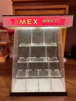 Rare Vintage Timex Electric Never Needs Winding Lighted 70s Watch Display Case • $84.99