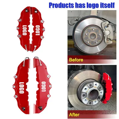 $25.55 • Buy 4x Red 3D Style Front+Rear Car Disc Brake Caliper Cover Parts Brake Accessories