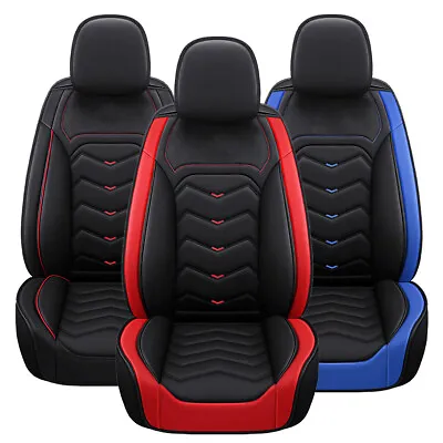 1/5 Seater PU Leather Car Seat Covers Cushioned Waterproof Front+Rear Full Set • $24.36