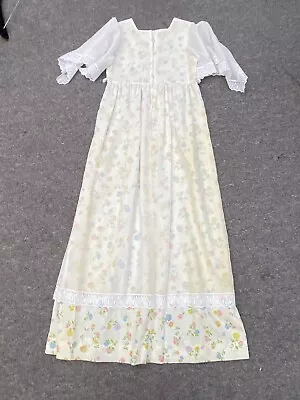 Vintage 60s 70s Teen Cottagecore Long Prairie Maxi Dress Sz Small • $49.99