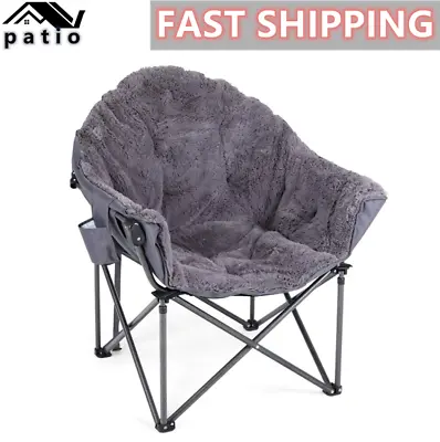 Saucer Chair With Carry Bag Folding Outdoor Heavy Duty Plush Moon Camping Chair • $79.99