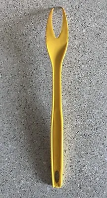 Vintage FOLEY Fork Yellow Nylon Mustard Mid Century Meat Fork 11” Good Used • $11