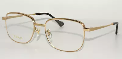 New Authentic Gucci Eyeglasses Gg1102o 001  L  Gold  55-18- 145 Men • $159.99