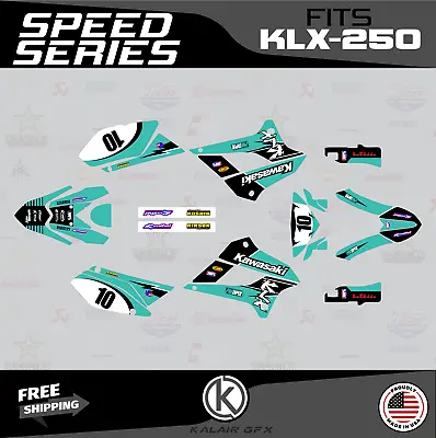 $139.99 • Buy Graphics Kit For Kawasaki KLX250 (2008-2020) KLX 250 Speed-Teal