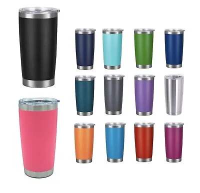 Travel Beverage Tumbler Coffee Wine Cup Mug Insulated Stainless Steel 20 Oz • $12.98