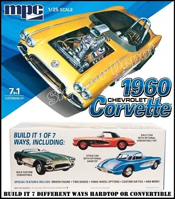 MPC NEW Model Kit '60 Chevy Corvette 7-IN-1 Customizing Kit 1:25 Scale By MPC002 • $29.95