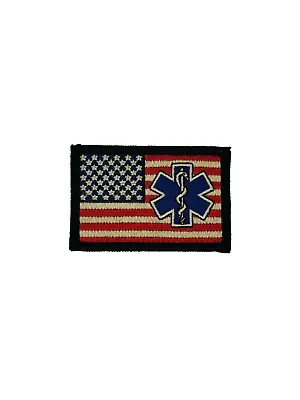 Medic Emt Ems Usa Flag Distressed Tactical Combat Hook Patch • $6.99