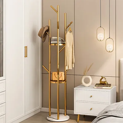 Heavy Duty Marble Coat Rack Stand Tall Clothes Rail Hanger F Bedroom Office Hall • $63.96