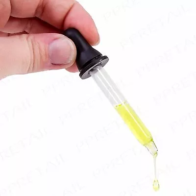 2x REUSABLE CLEAR GLASS MEDICINE DROPPER / PIPETTE Medical Aromatherapy Liquid • £6