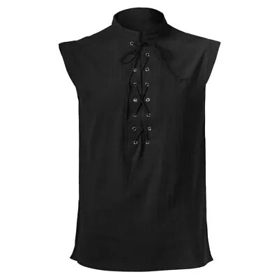 Pirate Renaissance Shirt For Men Sleeveless Medieval Viking Gothic Celtic Vest • $22.99
