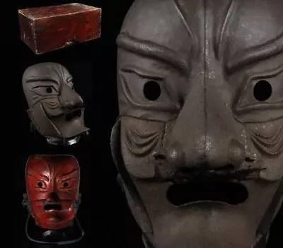 Menpo Full Mask Nanban Iron Edo Japanese Antique Samurai Yoroi Armor W Box • $3549.90