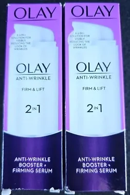 Olay Anti-Wrinkle Booster Firm Day Cream & Firming Serum 50ml-Pack 2 • £28.95