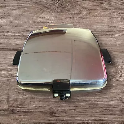 Vintage Sunbeam CG-1 Waffle Baker Grill Chrome 1230 Watt Waffle Iron Works • $68.99