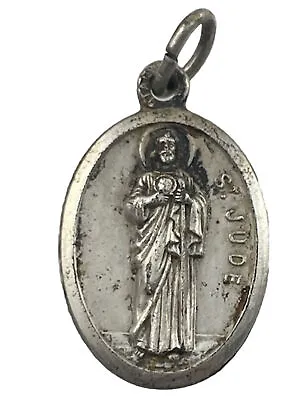Vintage Catholic St Jude Silver  Tone Religious Medal • $9.99