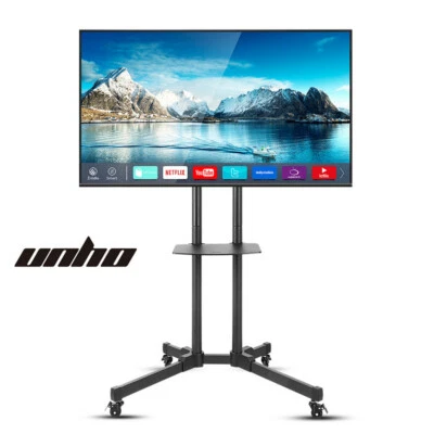 £56.93 • Buy Heavy Duty Mobile TV Cart Floor Stand Adjustable Monitor Holder Shelf For 32-70 