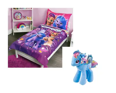 5 Pcs My Little Pony Toddler Gift Bedding And Large Cuddle Pillow Set • £41.45