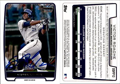 Victor Roache Signed 2012 Bowman #BDPP13 Card Milwaukee Brewers Auto • $0.99