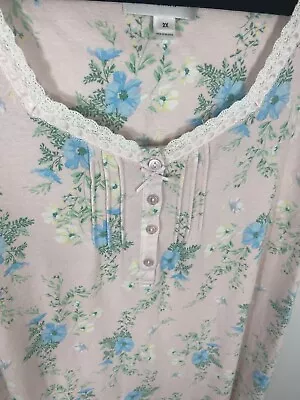 Miss Elaine 2X Nightgown Floral Romantic Cottagecore • $18.97