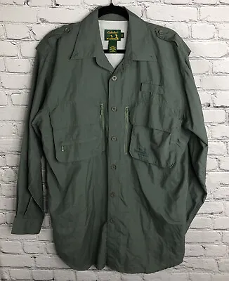 Cabela's Guidewear Shirt Men Medium Reg Green Button Long Sleeve Vented Fishing • $34.99