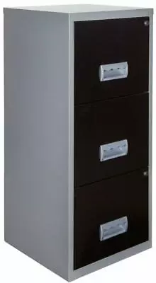 3 Drawer Maxi Metal Filing Cabinet  Silver And Black GRADE C • £69.95