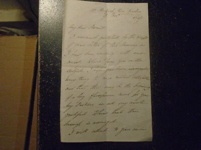 £3 • Buy 1849 Bedford Row, London, 3 Page, Hand Written Signed Letter