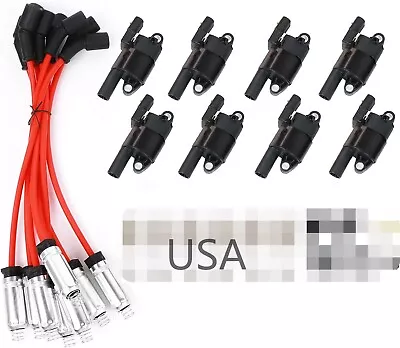 8Pack Uf413 Ignition Coils W/ Spark Wire For G/M Chevy Silverado 1500 5.3L • $194.99