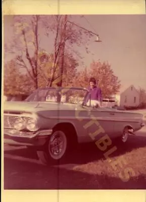 Vintage Snapshot Photograph  Man With Classic Car Under Autumn Sky • $10