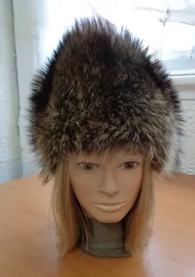 Mint Canadian Natural Raccoon Raccon Fur Hat Cap Women Woman Size All • $25.75