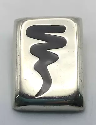 Vintage Taxco Sterling Silver Onyx Inlay Squiggle Ingot Brooch Or Pendant 16g • $21.99