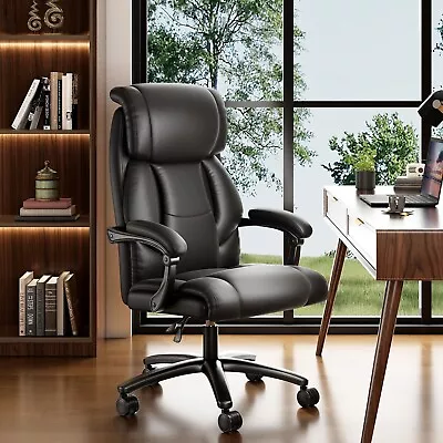 Black Executive Office Chair Ergonomic High Back Leather Computer Desk Chair • $143.89