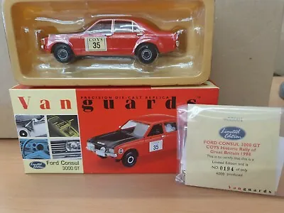 Vanguards 1:43 Va55001 Coys Historic Rally Of Gb 1998 Ford Consul 3000 Gt • £25