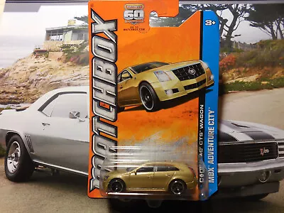 Matchbox 2013 Mbx Adventure City Cadillac Cts Wagon #52 Metalflake Gold Free Shp • $9.95