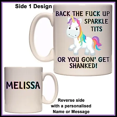 $18.50 • Buy Personalised  Back F*ck Up Sparkle Tits  Mug - Funny Unicorn Gift Idea, Any Name