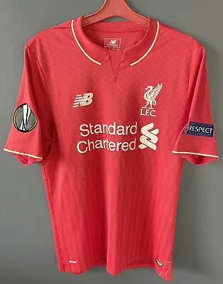 Liverpool 2015/2016 Jersey UEFA Europa League Football Shirt Home Mens Size S • $55.99