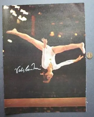 Olympic Champ Nadia Comaneci Signed Autographed UPSIDE DOWN Book Page Photo----- • $19.99