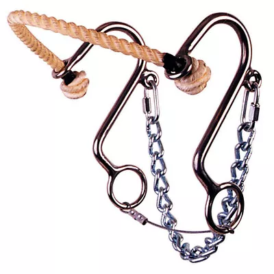 REINSMAN 965 Little S Arabian 6  Cheeks Stage B Pony Hackamore Bit W/ Rope Nose • $84.99