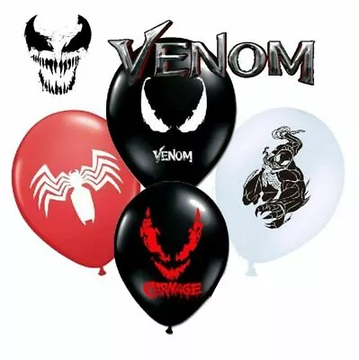 12  VENOM Superhero Helium Latex Balloons For Party Decoration.  • £4.69