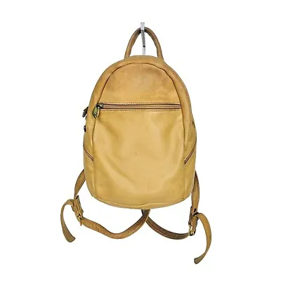 Libaire Tan Distressed Vintage Leather Mini Backpack Purse • $95