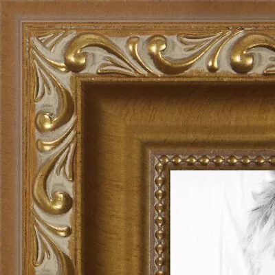 ArtToFrames Custom Picture Poster Frame  Gold With Beads  1.4  Wide Wood • $37.51