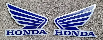 HONDA BLUE & SILVER Wing PAIR Fuel Tank Wing Decal Vinyl Graphics Stickers • £4.99