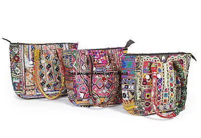 Indian Leather Vintage Shoulder Bag Banjara Bag Tote Bag Shopping Bag Gypsy Bag • $76.99