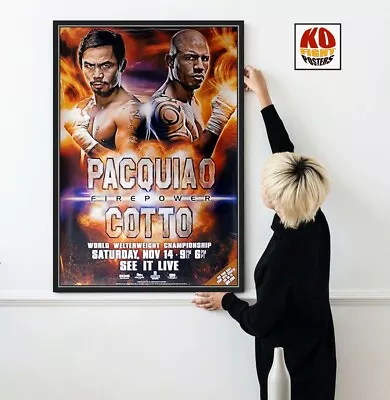 MANNY PACQUIAO Vs. MIGUEL COTTO : Original HBO CCTV Boxing Fight Poster 10D • $75.76